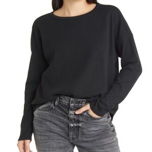 Nordstrom Treasure & Bond Oversize Organic Cotton Blend Thermal Knit Top